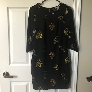 Black Flower dress with 3/4 sleeves